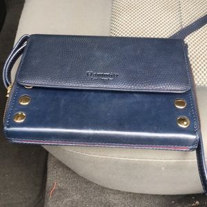 Hammitt Navy Blue Leather Purse w/ crossbody strap